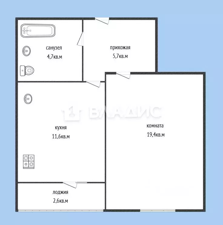 1-к кв. Липецкая область, Липецк Елецкое ш., 1А (41.4 м) - Фото 2