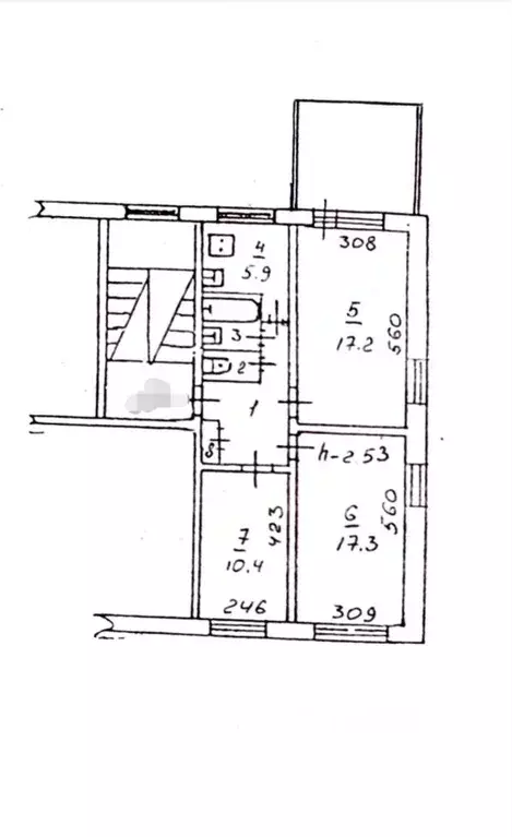 3-к кв. Иркутская область, Братск ул. Гагарина, 65 (61.4 м) - Фото 2