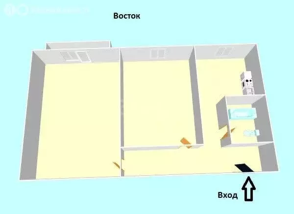 2-комнатная квартира: посёлок городского типа Шахтёрск, улица Мира, ... - Фото 1