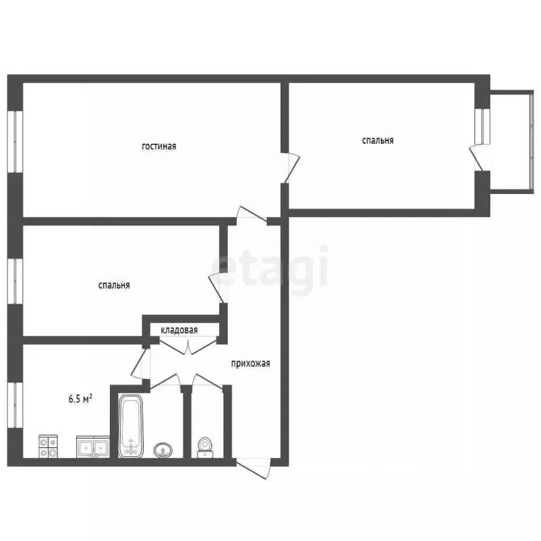 3-к кв. Владимирская область, Муром ул. Автодора, 44 (57.3 м) - Фото 1