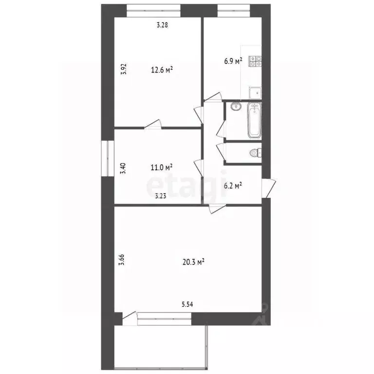 3-к кв. Ярославская область, Ярославль Ленинградский просп., 65 (60.1 ... - Фото 2