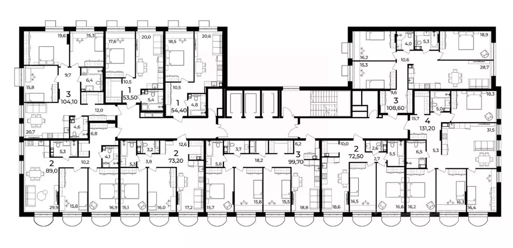 2-к кв. Нижегородская область, Нижний Новгород ул. Воровского, 8 (73.0 ... - Фото 2