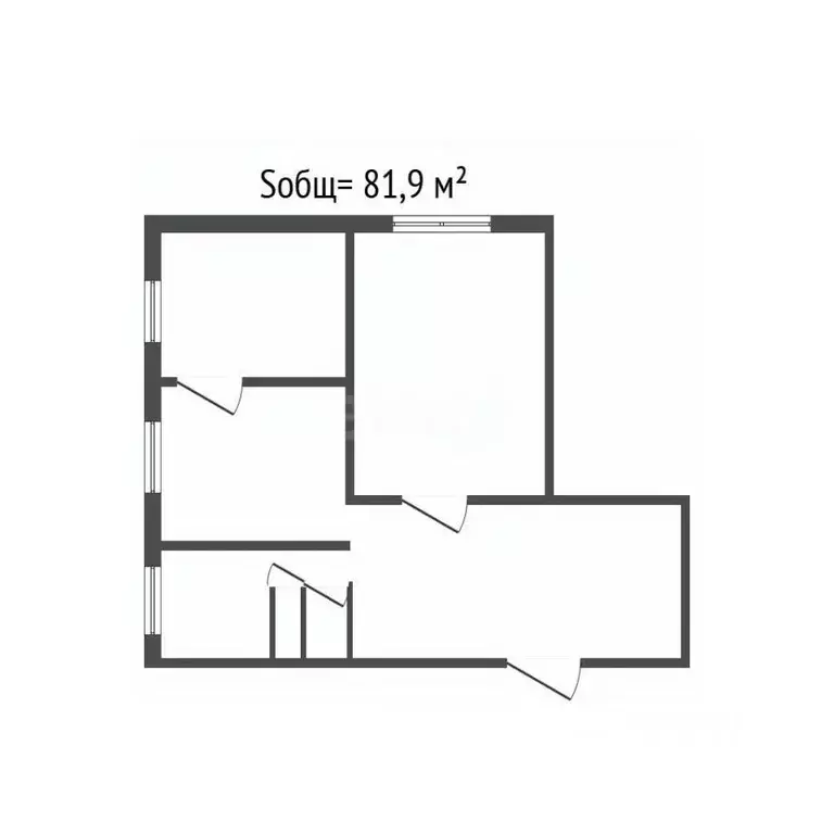 3-к кв. Брянская область, Клинцы ул. Патриса Лумумбы, 5 (81.9 м) - Фото 1