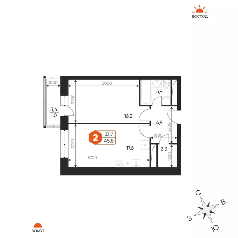 2-к кв. Московская область, Балашиха Гагарина мкр, ул. Проектная, 4 ... - Фото 1