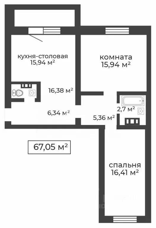 2-к кв. Челябинская область, Челябинск ул. Клайна, 9 (64.6 м) - Фото 2
