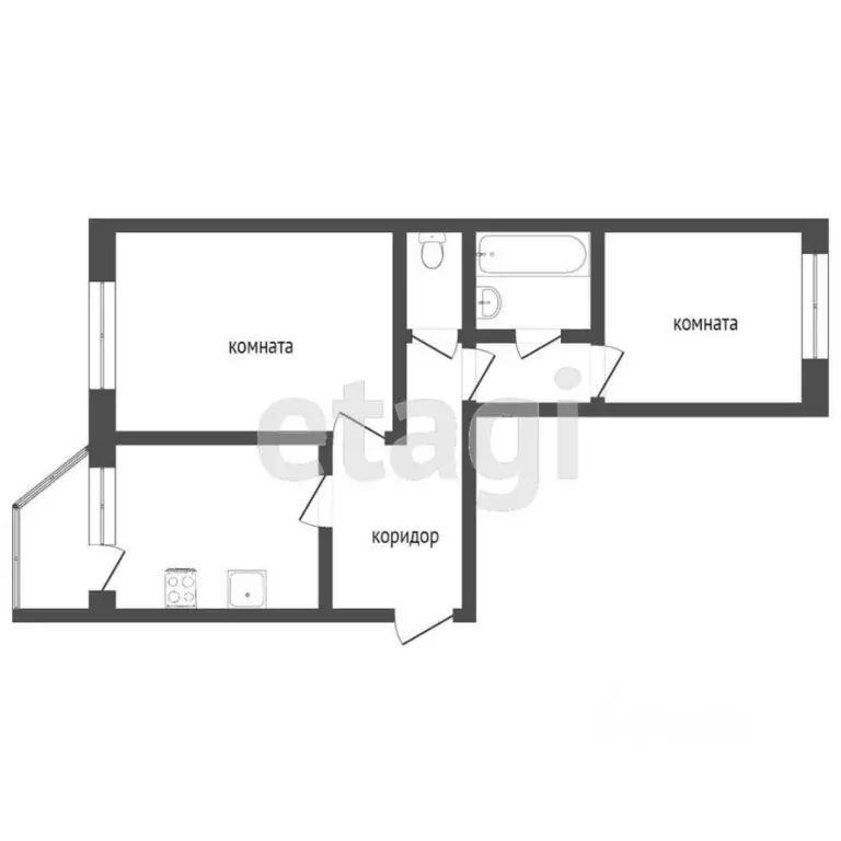 2-к кв. Ханты-Мансийский АО, Сургут просп. Ленина, 62 (56.2 м) - Фото 1