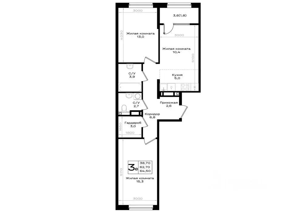 3-к кв. Ростовская область, Аксай просп. Аксайский (64.5 м) - Фото 1
