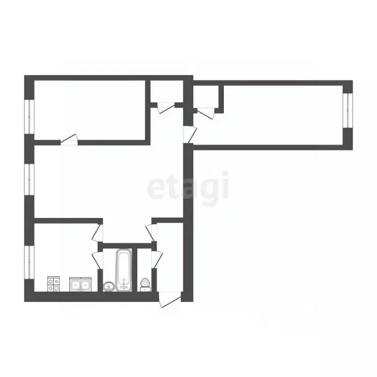 3-к кв. Тюменская область, Тюмень ул. Беляева, 17 (52.8 м) - Фото 1