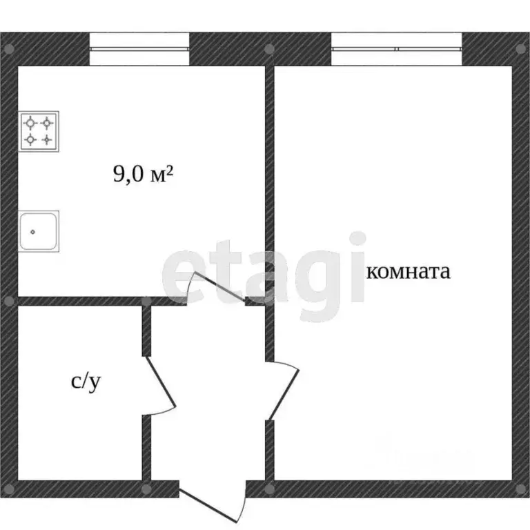 1-к кв. Ханты-Мансийский АО, Сургут Майская ул., 13/1 (30.5 м) - Фото 1