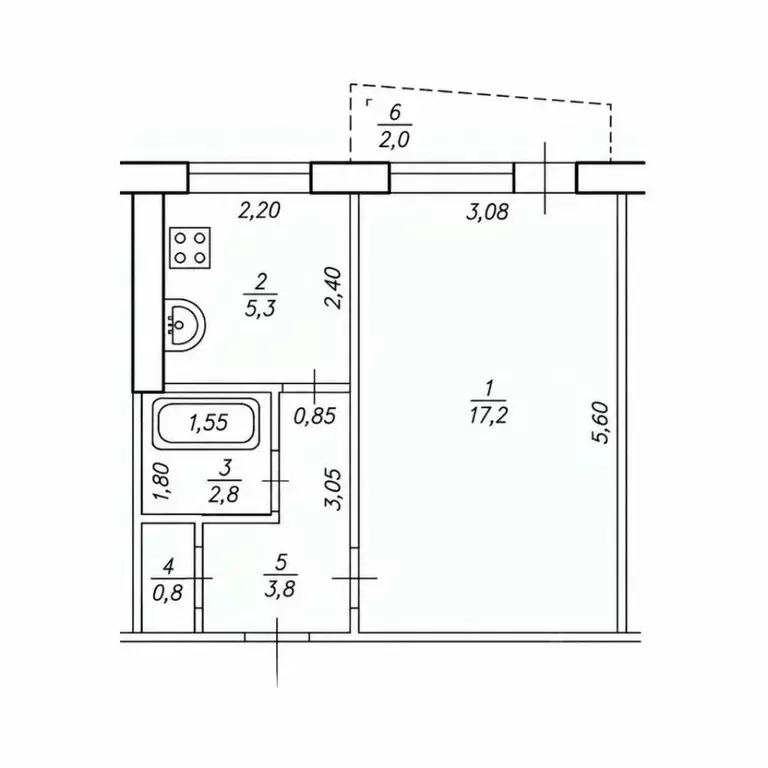 1-к кв. Башкортостан, Уфа ул. Коммунаров, 71/1 (32.8 м) - Фото 2