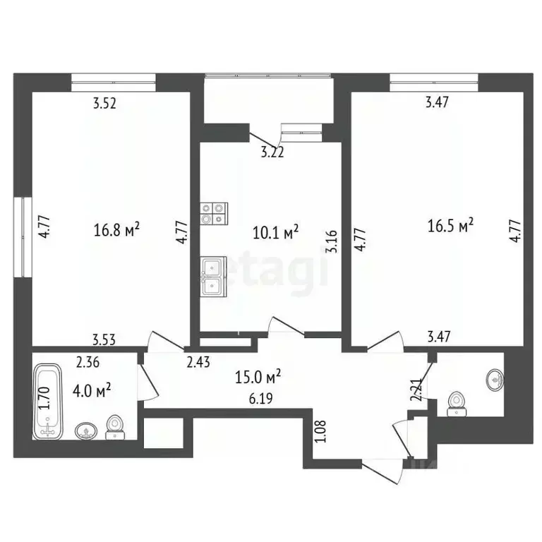2-к кв. Москва ул. Героев Панфиловцев, 49 (59.2 м) - Фото 2
