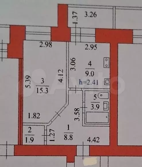 1-к. квартира, 41,1 м, 3/10 эт. - Фото 0