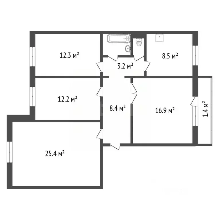 4-к кв. Красноярский край, Сосновоборск Весенняя ул., 17 (90.5 м) - Фото 2