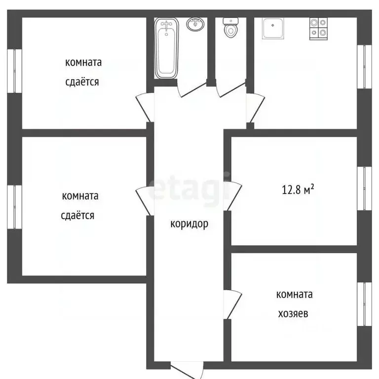 Комната Москва ул. Трофимова, 29 (12.8 м) - Фото 2
