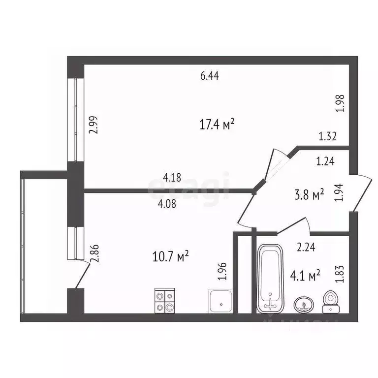 1-к кв. Крым, Симферополь ул. Никанорова (36.0 м) - Фото 0