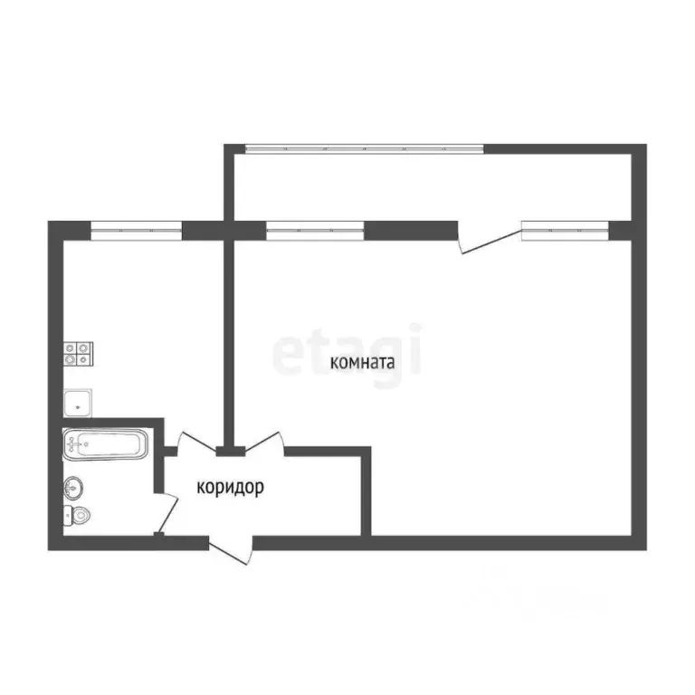 1-к кв. Костромская область, Кострома Заволжская ул., 16 (32.9 м) - Фото 2