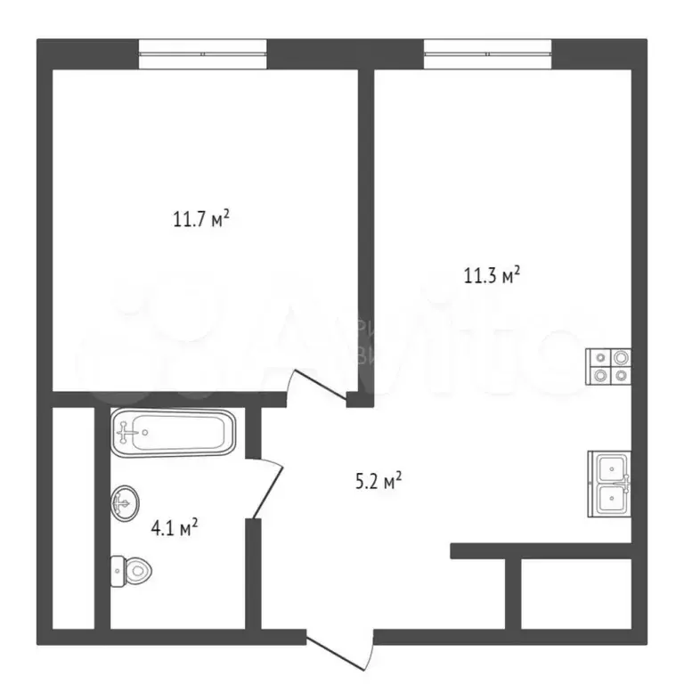 1-к. квартира, 32,5 м, 5/16 эт. - Фото 0