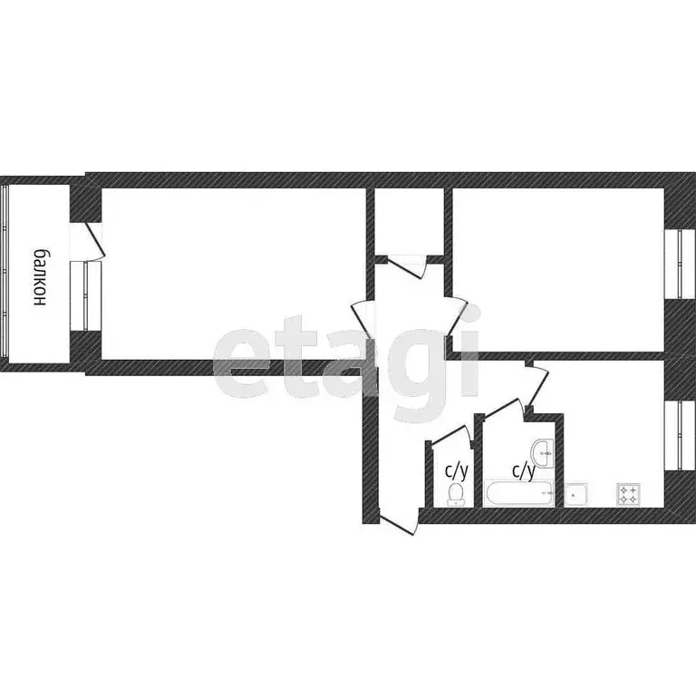 2-комнатная квартира: Санкт-Петербург, Богатырский проспект, 5к2 (50.5 ... - Фото 1