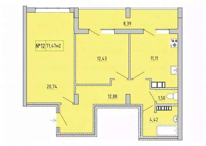 2-к кв. Крым, Феодосия ул. Грина, 43 (71.47 м) - Фото 0