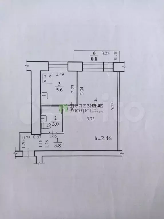 1-к. квартира, 30,8 м, 4/5 эт. - Фото 0