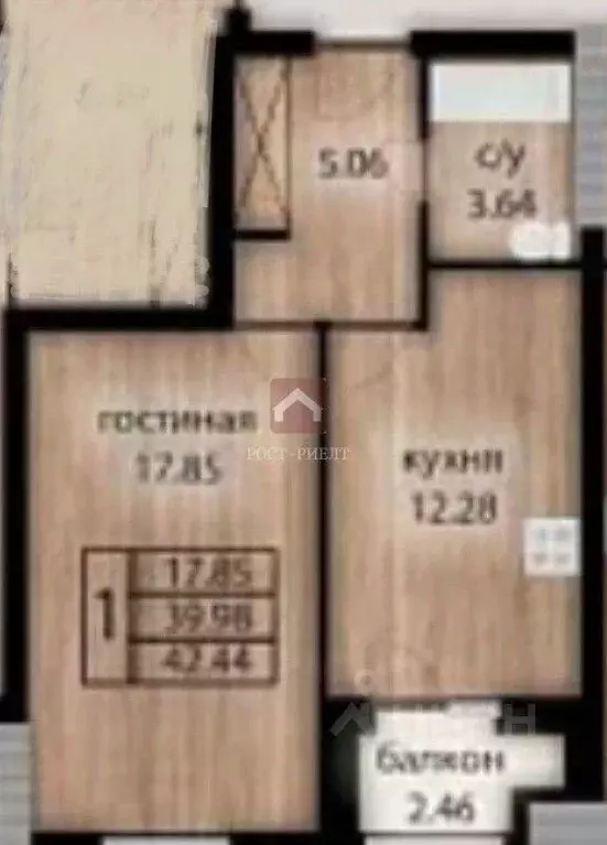 1-к кв. Саратовская область, Саратов Московская ул., 43В (43.0 м) - Фото 2