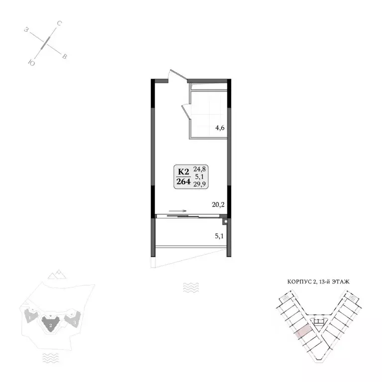 Студия Крым, Алушта муниципальный округ, пос. Бондаренково Летто жилой ... - Фото 1