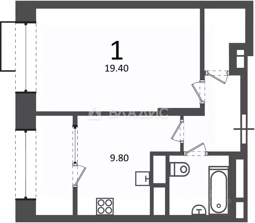 1-к кв. Москва Клинская ул., 2А (40.2 м) - Фото 1