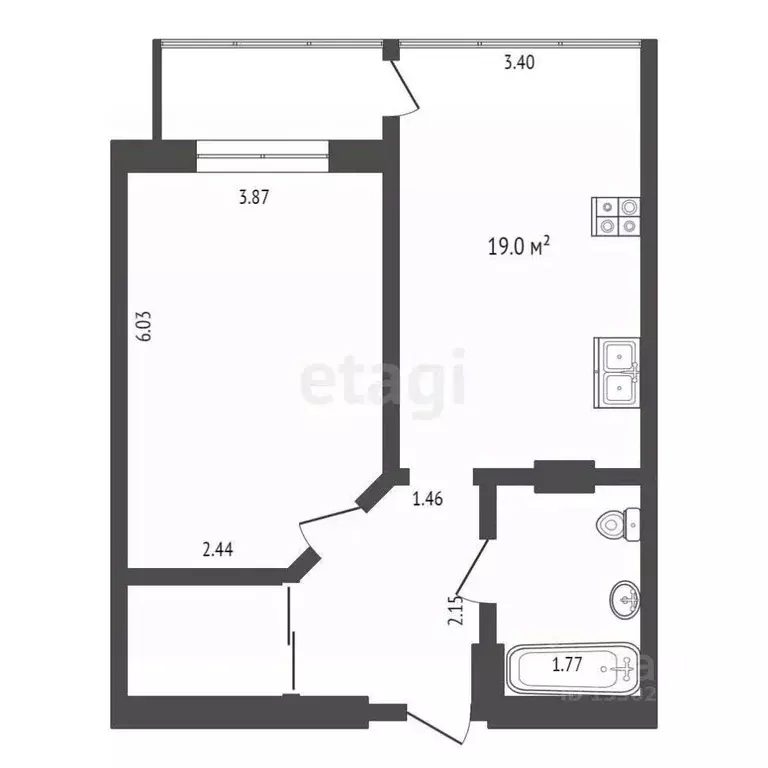 1-к кв. Ханты-Мансийский АО, Сургут Университетская ул., 11 (49.2 м) - Фото 1