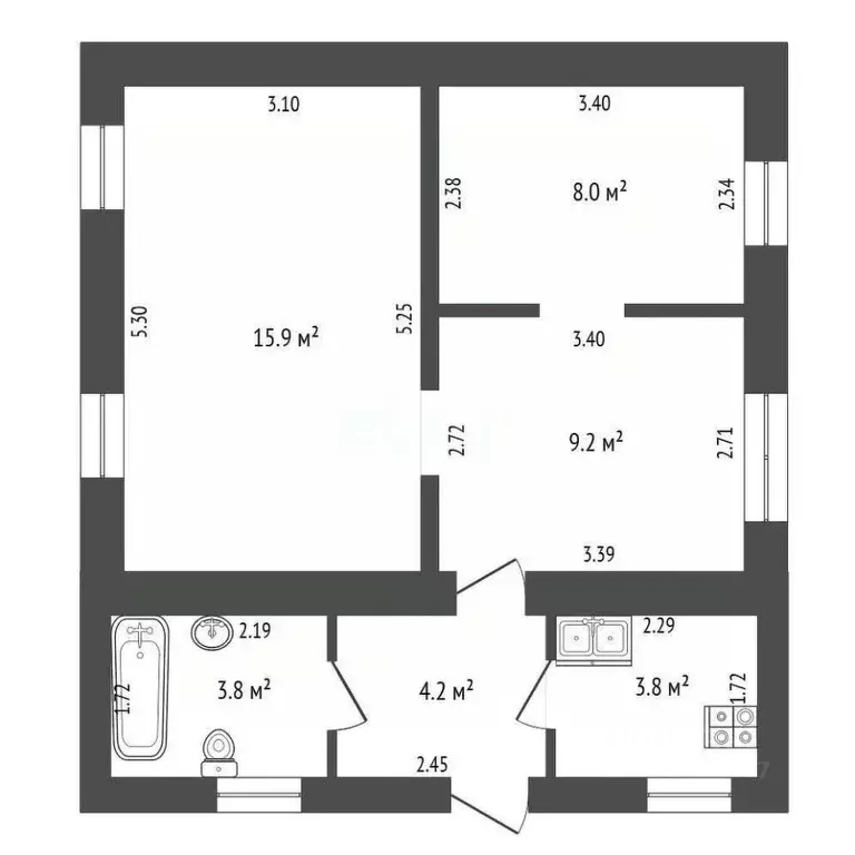 Дом в Краснодарский край, Темрюк ул. Мира, 99 (45 м) - Фото 1