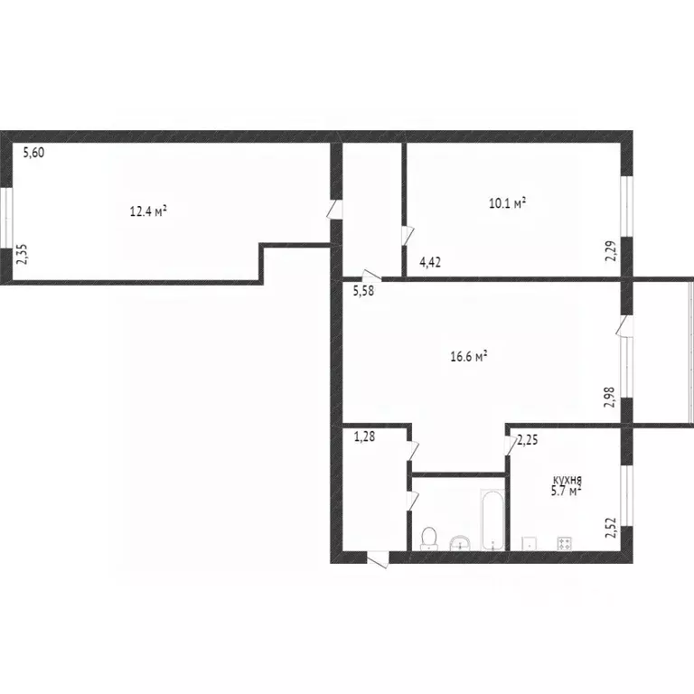 3-к кв. Вологодская область, Вологда ул. Карла Маркса, 3 (54.9 м) - Фото 1
