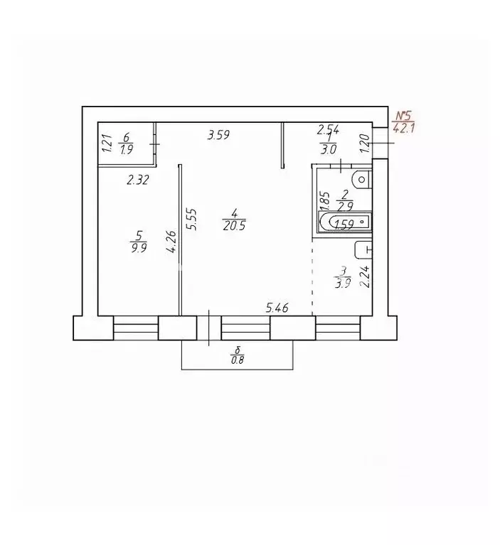 2-к кв. Приморский край, Уссурийск Владивостокское ш., 22 (42.1 м) - Фото 2