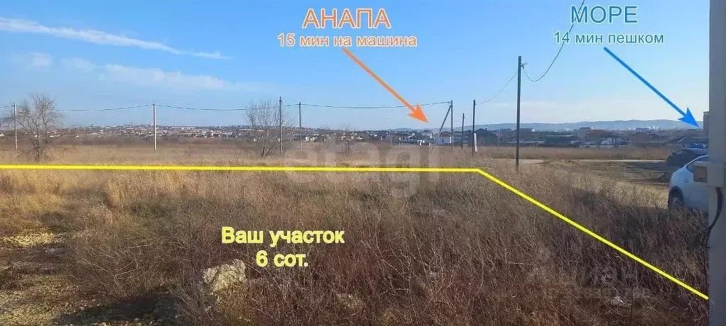 Участок в Краснодарский край, Анапа Эден Вилладж кп,  (6.0 сот.) - Фото 1