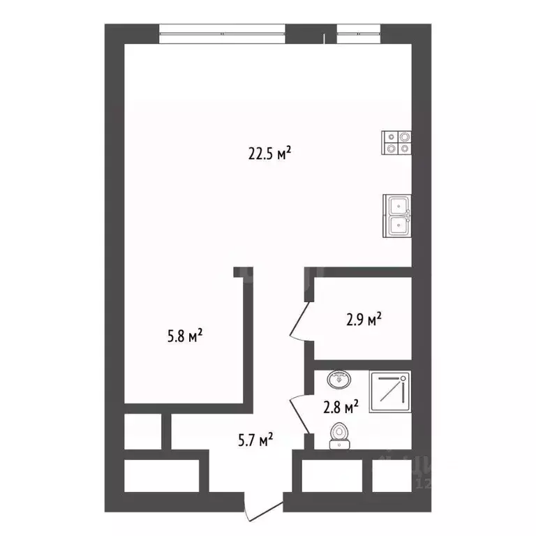 2-к кв. Москва Сколковское ш., 40к2 (41.0 м) - Фото 1