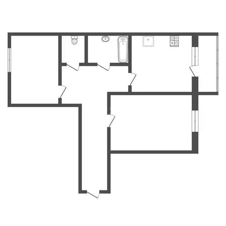 2-комнатная квартира: Тула, Калужское шоссе, 52 (55 м) - Фото 1