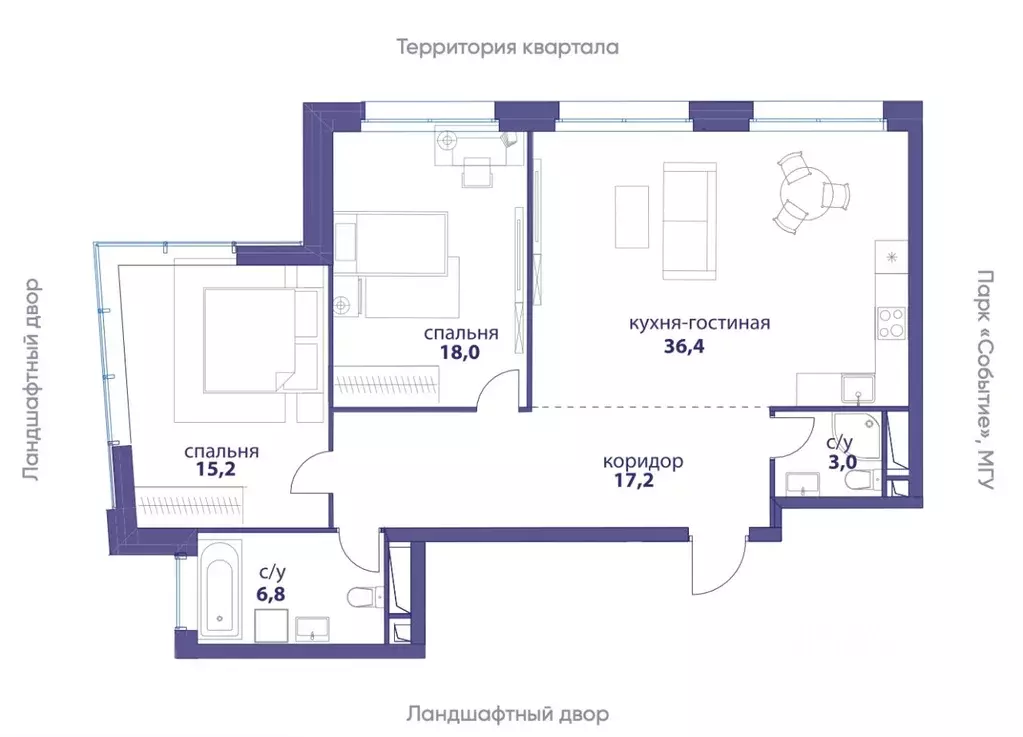 3-к кв. москва ул. василия ланового, 3 (97.0 м) - Фото 0