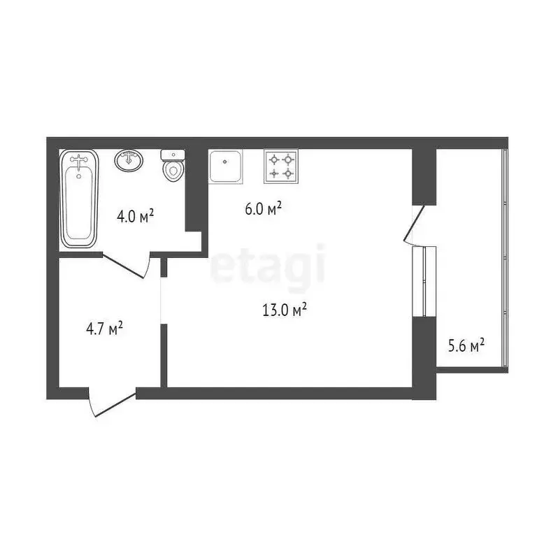 1-комнатная квартира: Красноярск, Норильская улица, с2 (29 м) - Фото 0