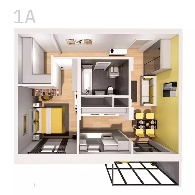 1-к кв. Тульская область, Тула ул. Некрасова, 2 (51.41 м) - Фото 1