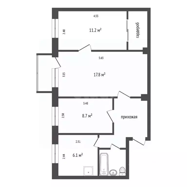 3-к кв. Красноярский край, Красноярск имени газеты Красноярский ... - Фото 2