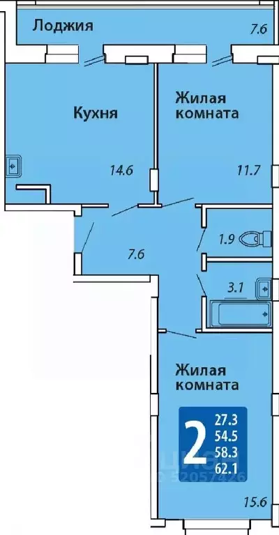 2-к кв. Чувашия, Новочебоксарск Советская ул., поз8 (58.3 м) - Фото 0