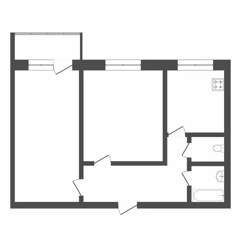 2-комнатная квартира: Тюмень, улица Коммунаров, 39 (46 м) - Фото 0