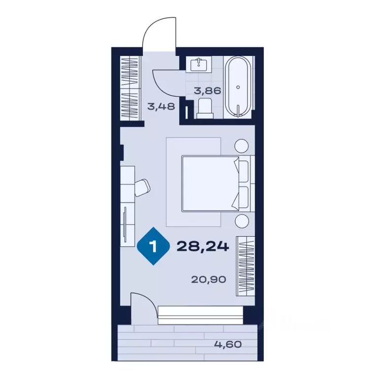 1-к кв. Свердловская область, Сысерть апарт-отель Панорама тер.,  ... - Фото 1