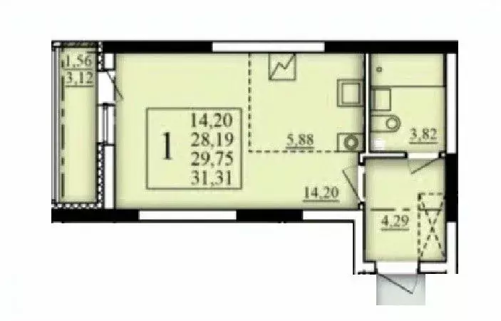 1-к кв. Башкортостан, Уфа Затон-Восточный жилрайон, Паруса жилой ... - Фото 1