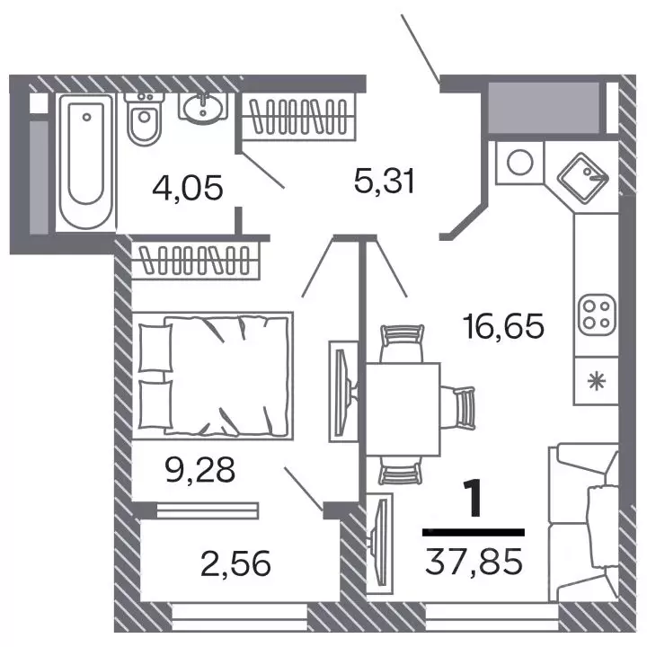 1-к кв. Рязанская область, Рязань Петра и Февронии жилой комплекс ... - Фото 1