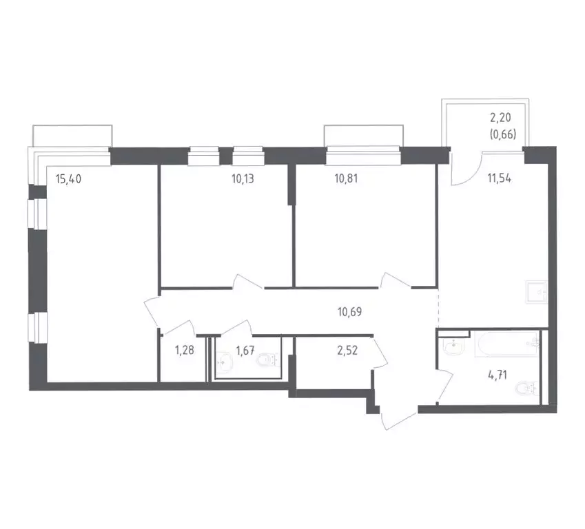 3-комнатная квартира: село Лайково, микрорайон Город-Событие, ЖК ... - Фото 1