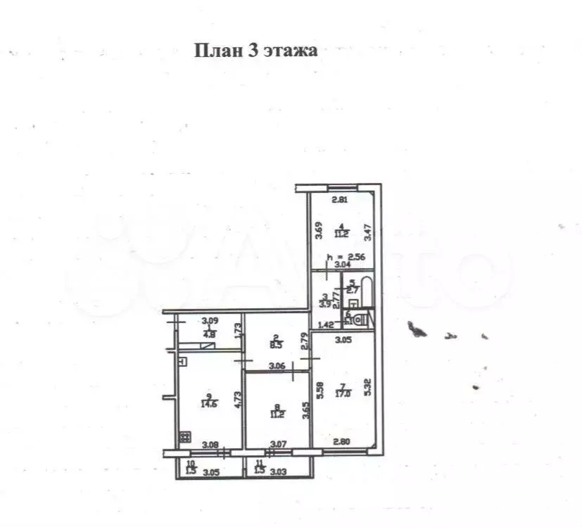 3-к. квартира, 77,5 м, 3/10 эт. - Фото 0