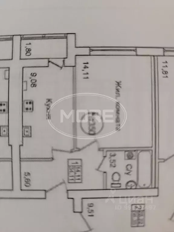 1-к кв. Калининградская область, Калининград Елизаветинская ул., 4к1 ... - Фото 2