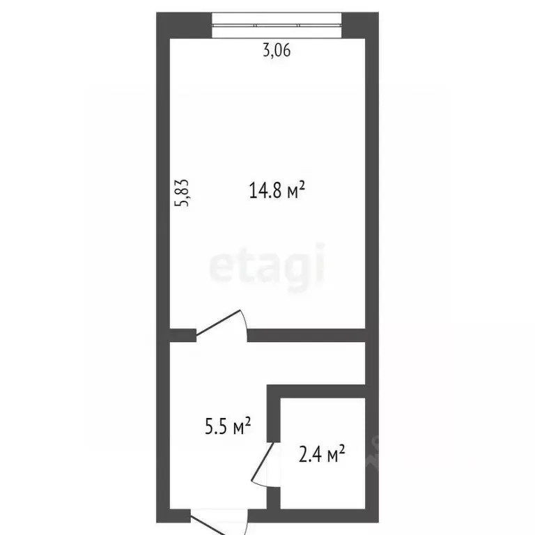 Студия Кемеровская область, Кемерово Ленинградский просп., 5 (22.7 м) - Фото 2