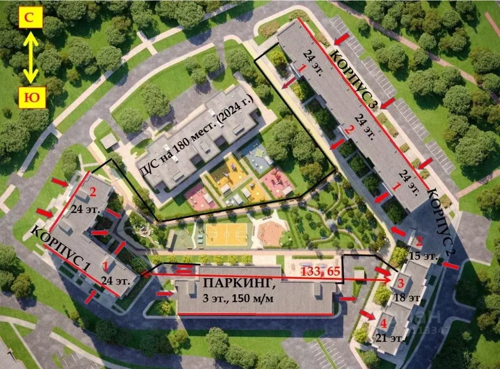 Студия Санкт-Петербург ул. Русановская, 24 (24.77 м) - Фото 0