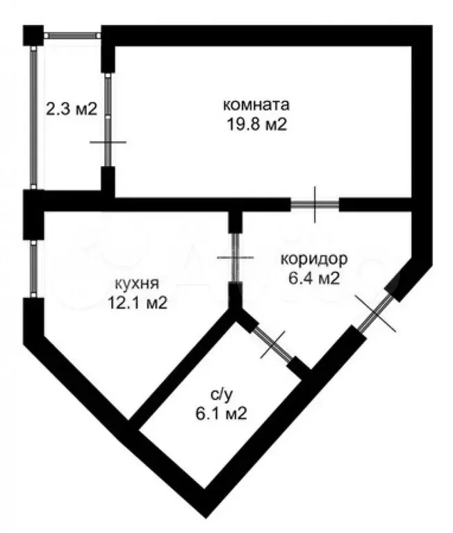 1-к. квартира, 44,5 м, 9/9 эт. - Фото 0