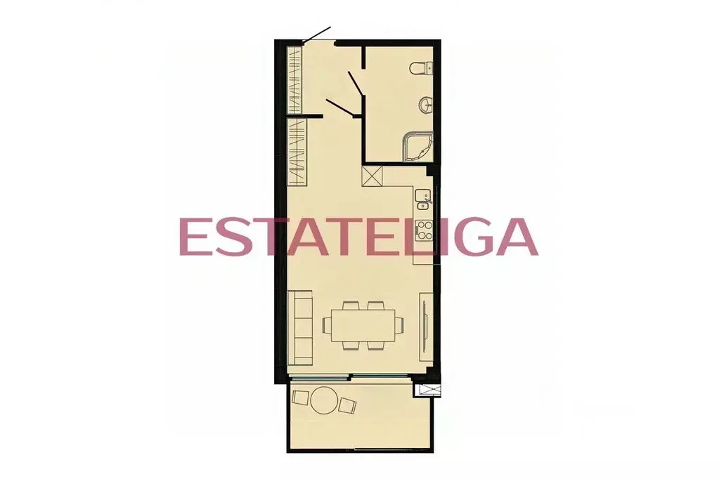 1-к кв. Севастополь ул. Пляж Омега, 39с1 (47.0 м) - Фото 1